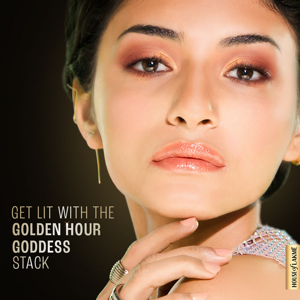 Lakme 9 To 5 Eyeconic Cream Powder Eyeshadow Stack - Golden Hour Goddess | Grocsy