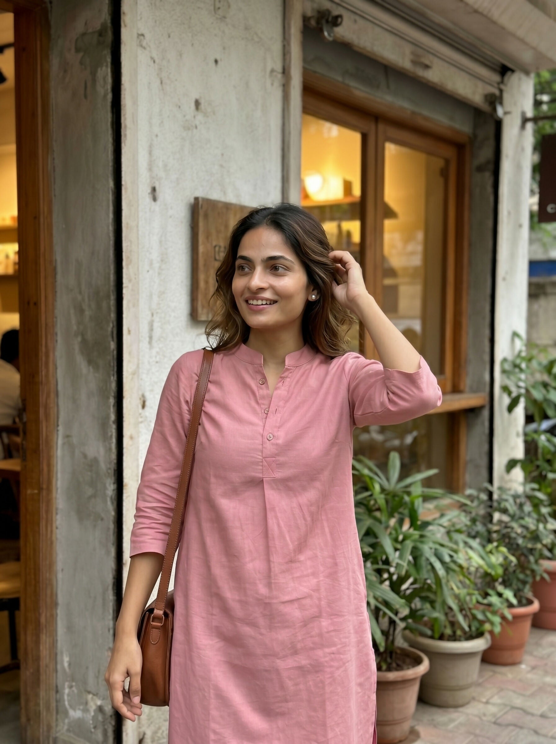 Gharana India Aira Peach Cotton Co-ord Set | Grocsy