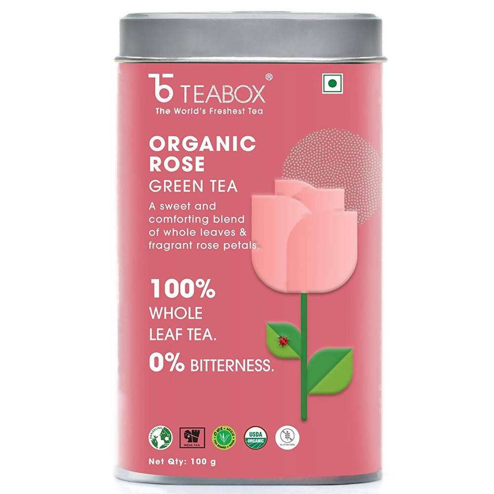 Teabox Organic Rose Green Tea Loose Leaves | Grocsy