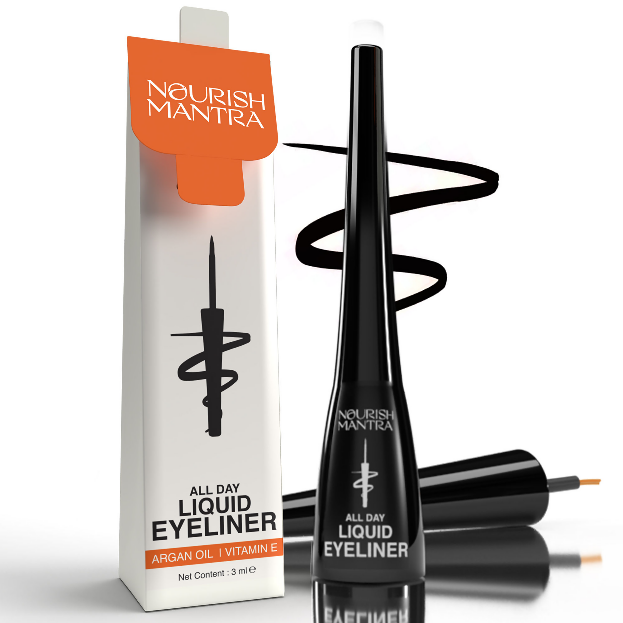 Nourish Mantra Liquid Eyeliner All-Day with Glycerine for Bold & Dramatic Eyes with SPF | Grocsy