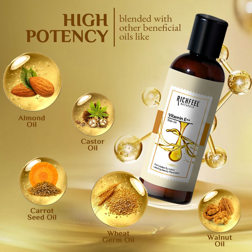 Richfeel Vitamin E Oil Almond, Wheatgerm Walnut & Carrot Blend | Grocsy