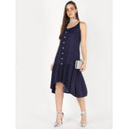Cheera High Low Front Buttaning Dress | Grocsy