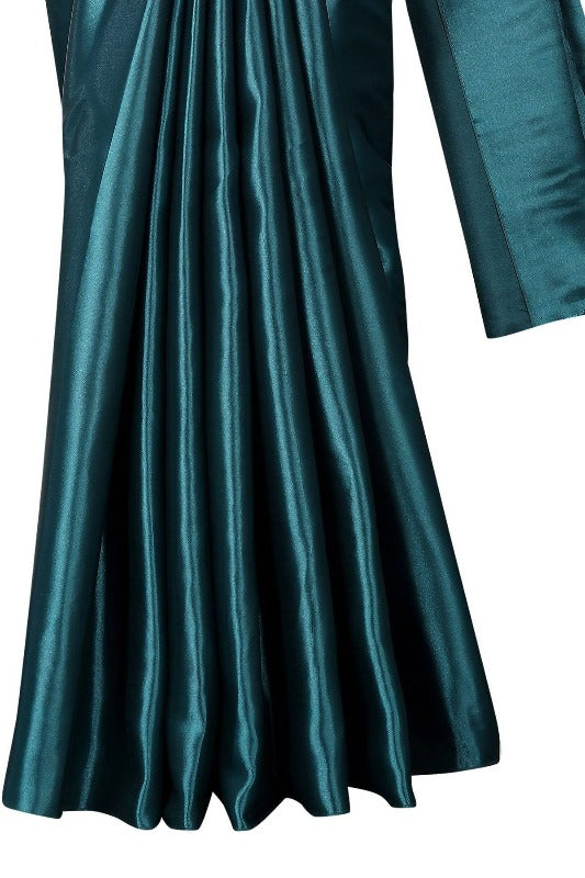 Vamika Rama Green Satin Designer Saree (PAVITRA RAMA) | Grocsy
