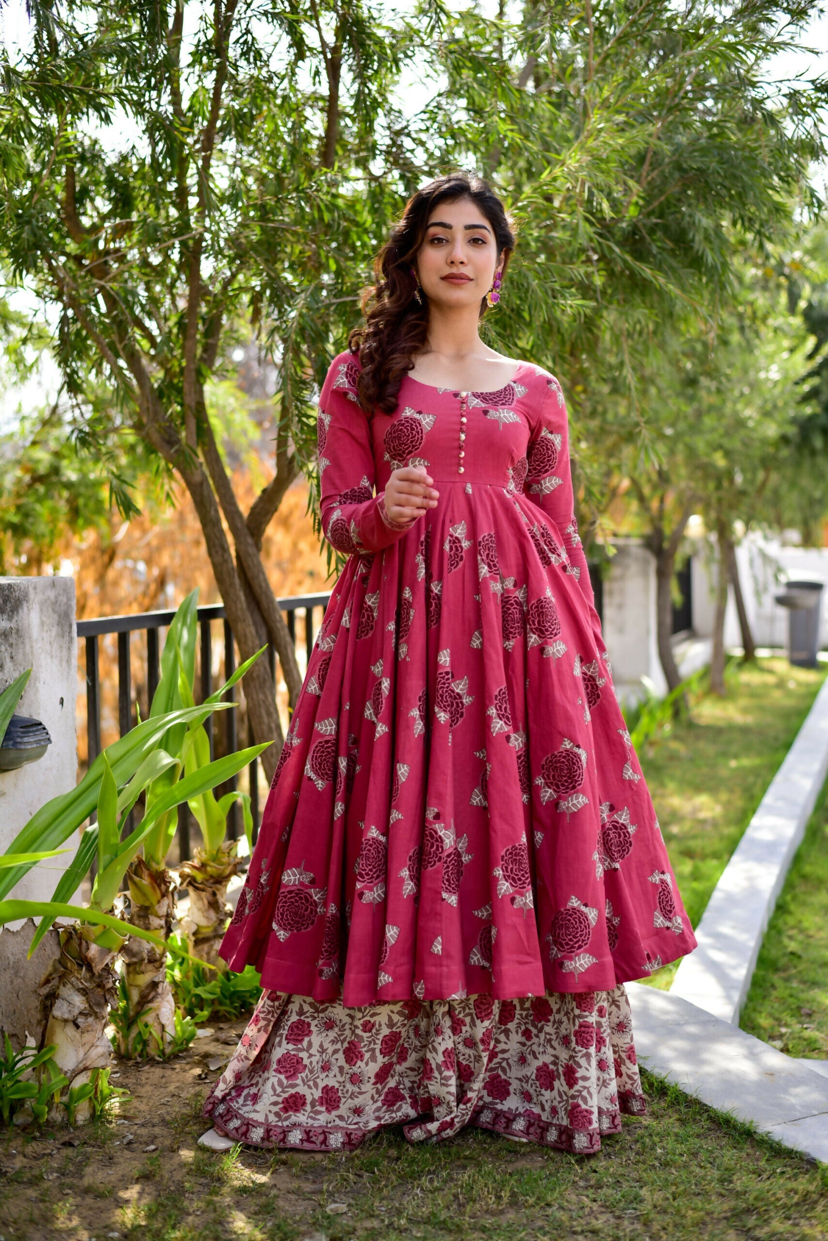 Jyoti Fashion Women's Rani Pink Cotton Silk Heavy Digital Printed Kurta Plazo Set | Grocsy