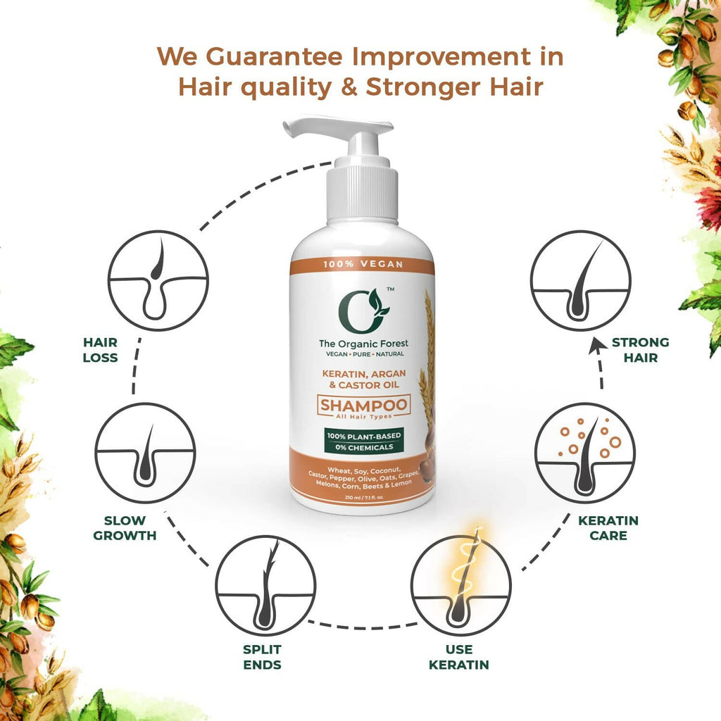 The Organic Forest Keratin, Castor & Moroccan Argan Oil Shampoo | Grocsy