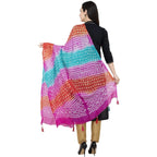 A R Silk Bandhej Multi Tasal Fancy Multi Color Dupatta | Grocsy