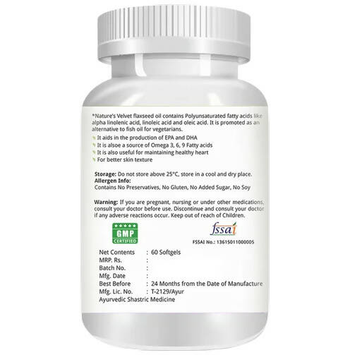 Nature's Velvet Flaxseed Oil Capsules | Grocsy