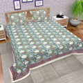Premium Jaipuri Hand Block Printed Traditional Cotton Queen Bedsheet with 2 Pillow Covers | Grocsy