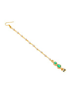 Ruby Raang Green Meenakari Kundan Maang Tikka | Grocsy