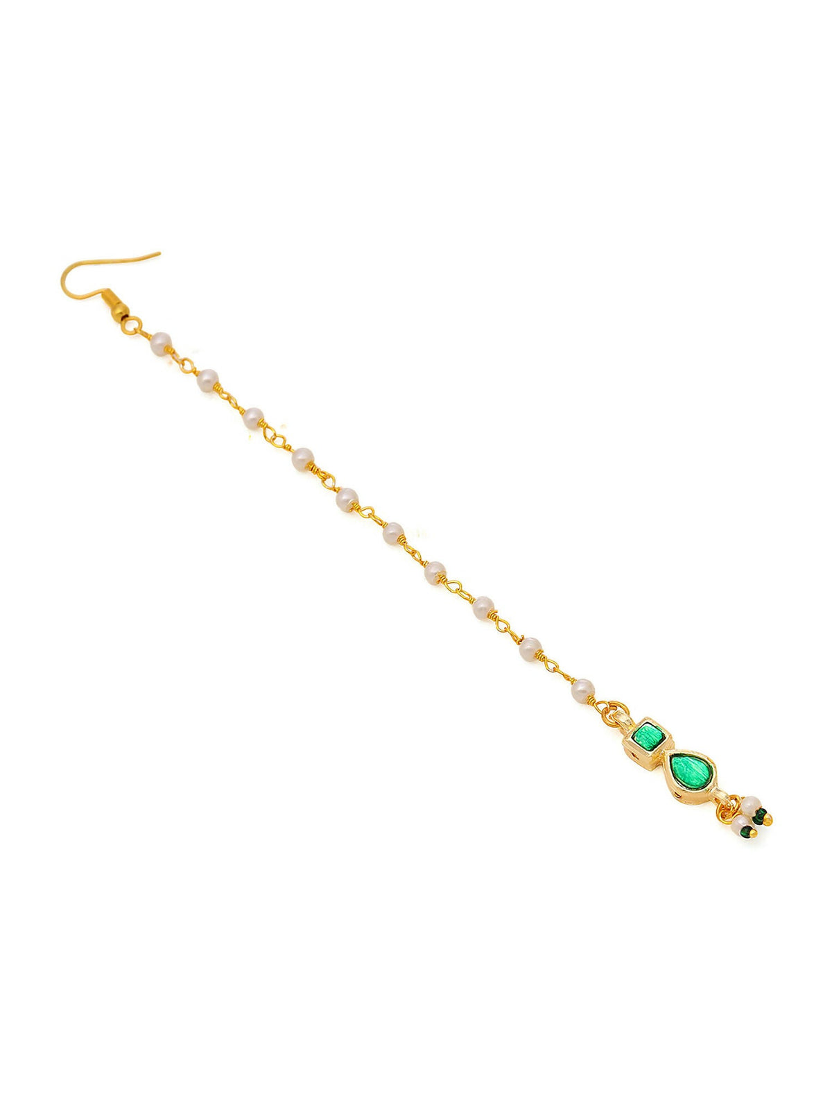 Ruby Raang Green Meenakari Kundan Maang Tikka | Grocsy