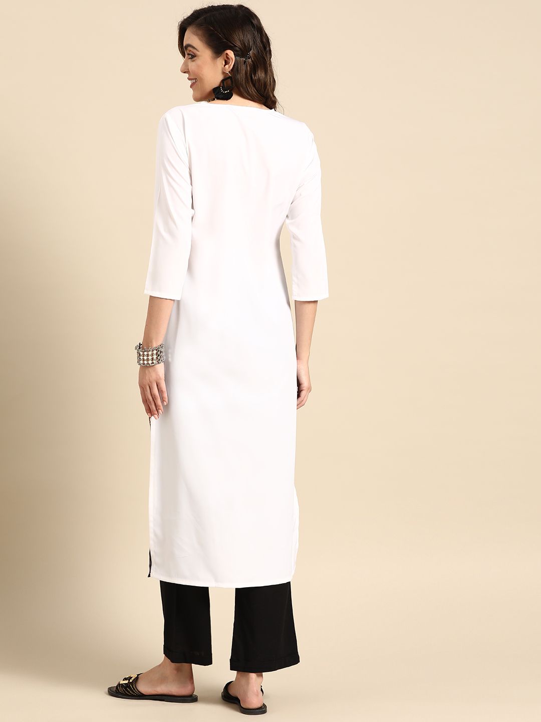 Sangria Ethnic Motifs Printed Straight Kurta | Grocsy