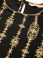 All About You Women Black Ethnic Motifs Printed Regular Kurta with Trousers & With Dupatta | Grocsy