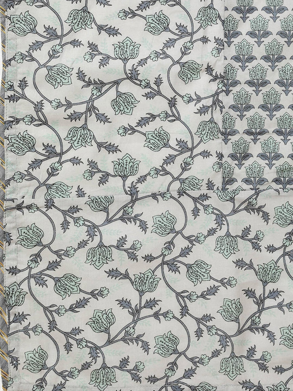 HERE&NOW Women Grey & Olive Green Embroidered Angrakha Kurta with Trousers & With Dupatta | Grocsy