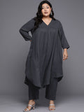 Sztori Plus Size V Neck A Line Kurta With Trouser | Grocsy