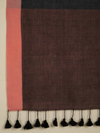 Suta Grey Peach-Coloured Pure Cotton Saree | Grocsy