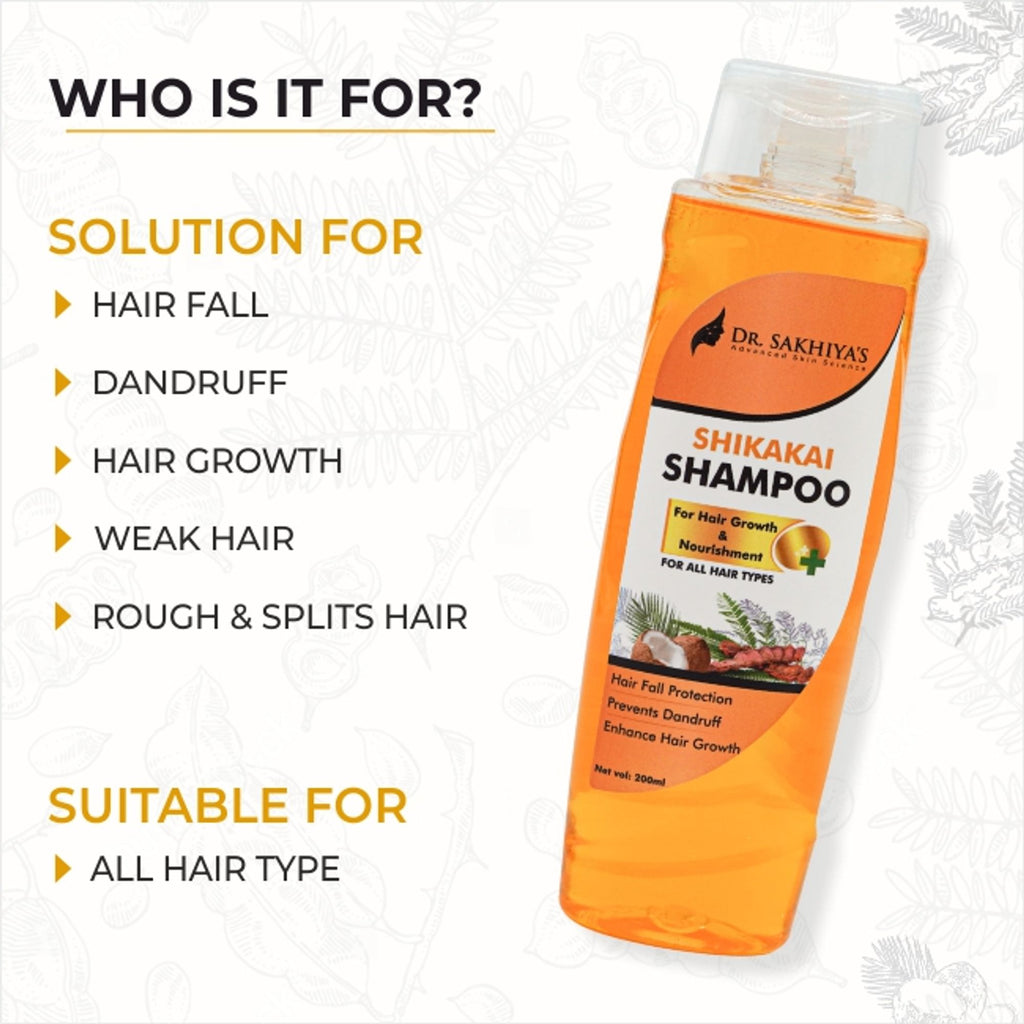 Dr.Sakhiya Shikakai Hair Growth Shampoo Ayurvedic for Strong, Healthy Hair | Grocsy