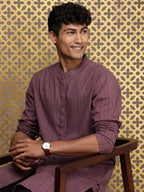 House of Pataudi Woven Design Straight Jashn Kurta | Grocsy