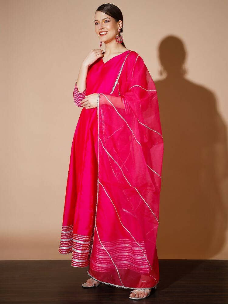 Myshka Women Pink Solid Kurta & With Dupatta | Grocsy