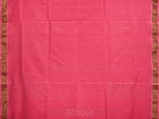 Baby Pink Khadi Cotton Handloom Saree with Doby Border and Zari Strips Pallu Design - Global Threads | Grocsy