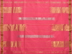 Baby Pink Khadi Cotton Handloom Saree with Doby Border and Zari Strips Pallu Design - Global Threads | Grocsy