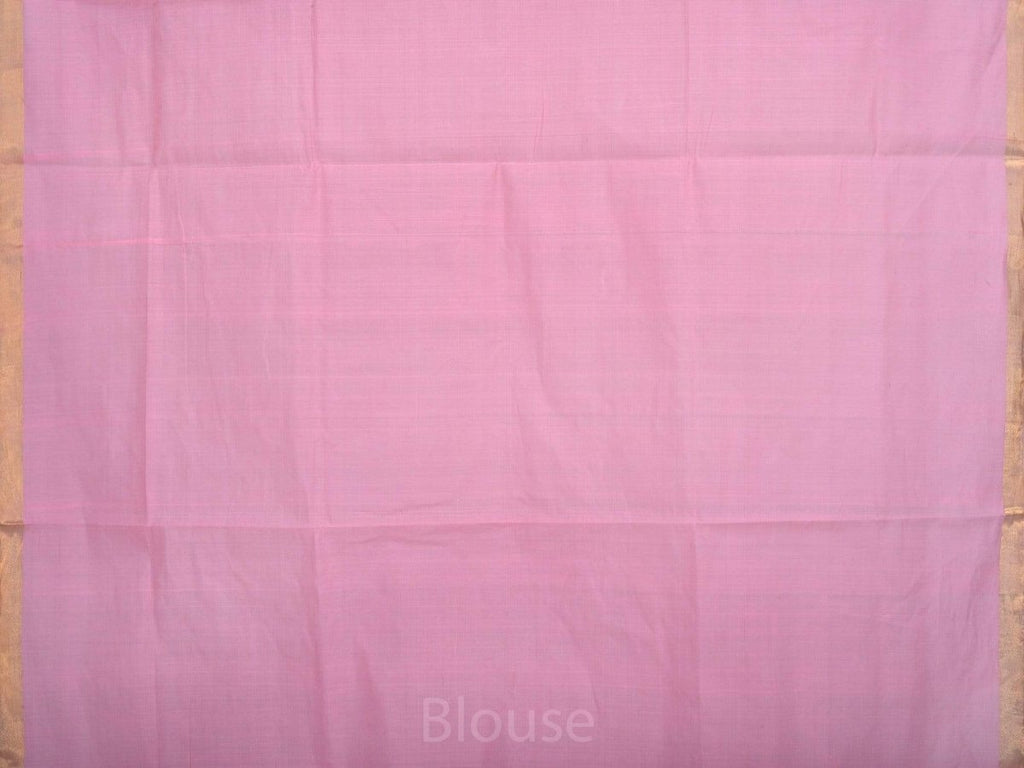 Baby Pink Khadi Cotton Handloom Saree with Pallu Design - Global Threads | Grocsy