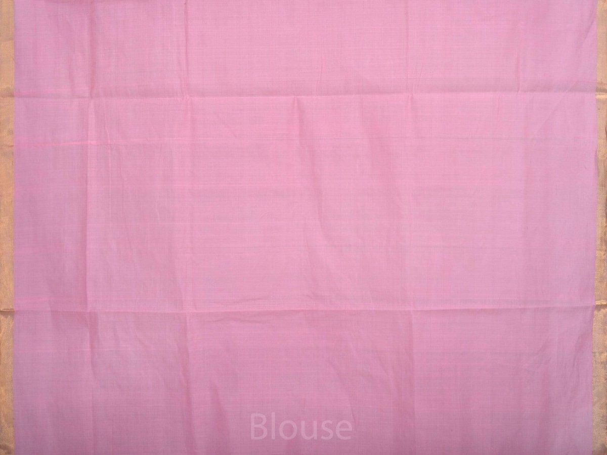 Baby Pink Khadi Cotton Handloom Saree with Pallu Design - Global Threads | Grocsy