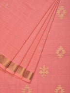 Baby Pink Uppada Cotton Handloom Saree with Assorted Buta Pallu Design - Global Threads | Grocsy