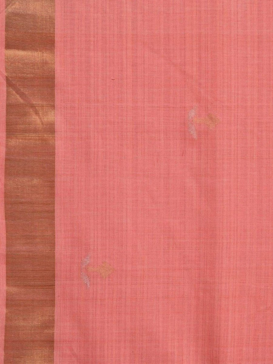 Baby Pink Uppada Cotton Handloom Saree with Assorted Buta Pallu Design - Global Threads | Grocsy