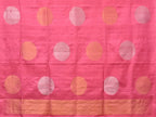 Baby Pink Uppada Silk Handloom Saree with Big Round Body Buta Design - Global Threads | Grocsy