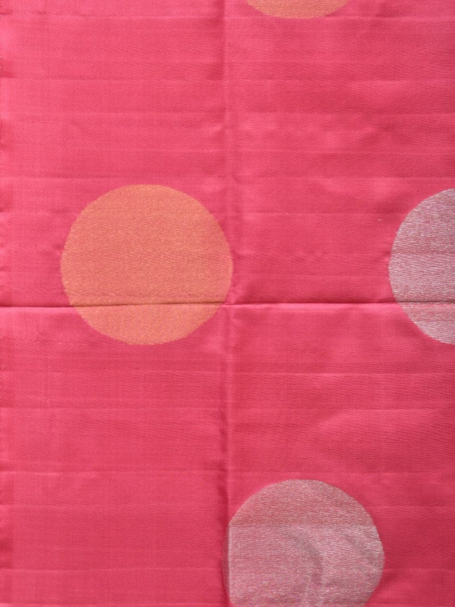 Baby Pink Uppada Silk Handloom Saree with Big Round Body Buta Design - Global Threads | Grocsy