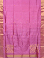 Baby Pink Uppada Silk Handloom Saree with Corner Mango Pallu Design - Global Threads | Grocsy