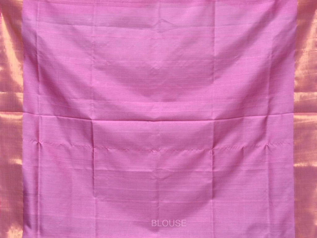 Baby Pink Uppada Silk Handloom Saree with Corner Mango Pallu Design - Global Threads | Grocsy