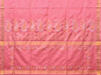 Baby Pink Uppada Silk Handloom Saree with Mango Pallu Design - Global Threads | Grocsy