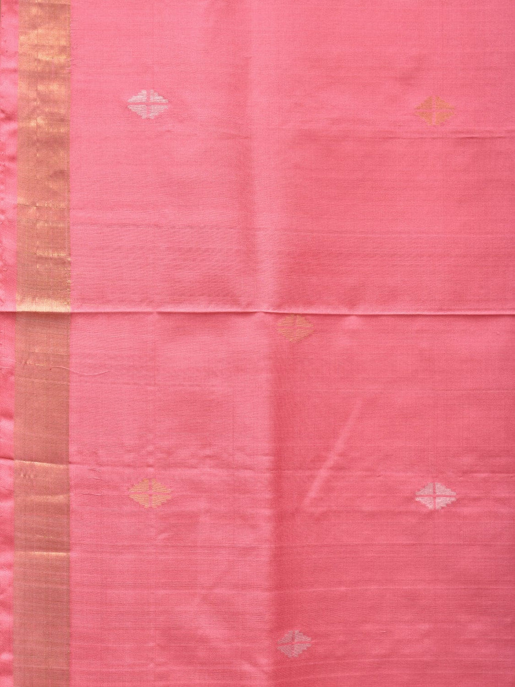 Baby Pink Uppada Silk Handloom Saree with Mango Pallu Design - Global Threads | Grocsy