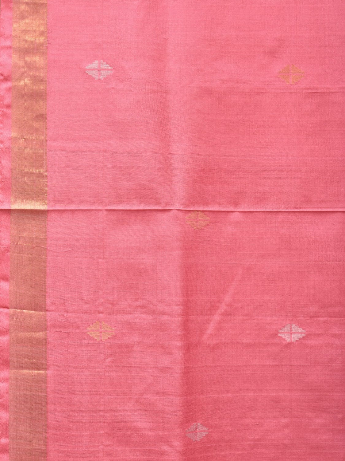 Baby Pink Uppada Silk Handloom Saree with Mango Pallu Design - Global Threads | Grocsy