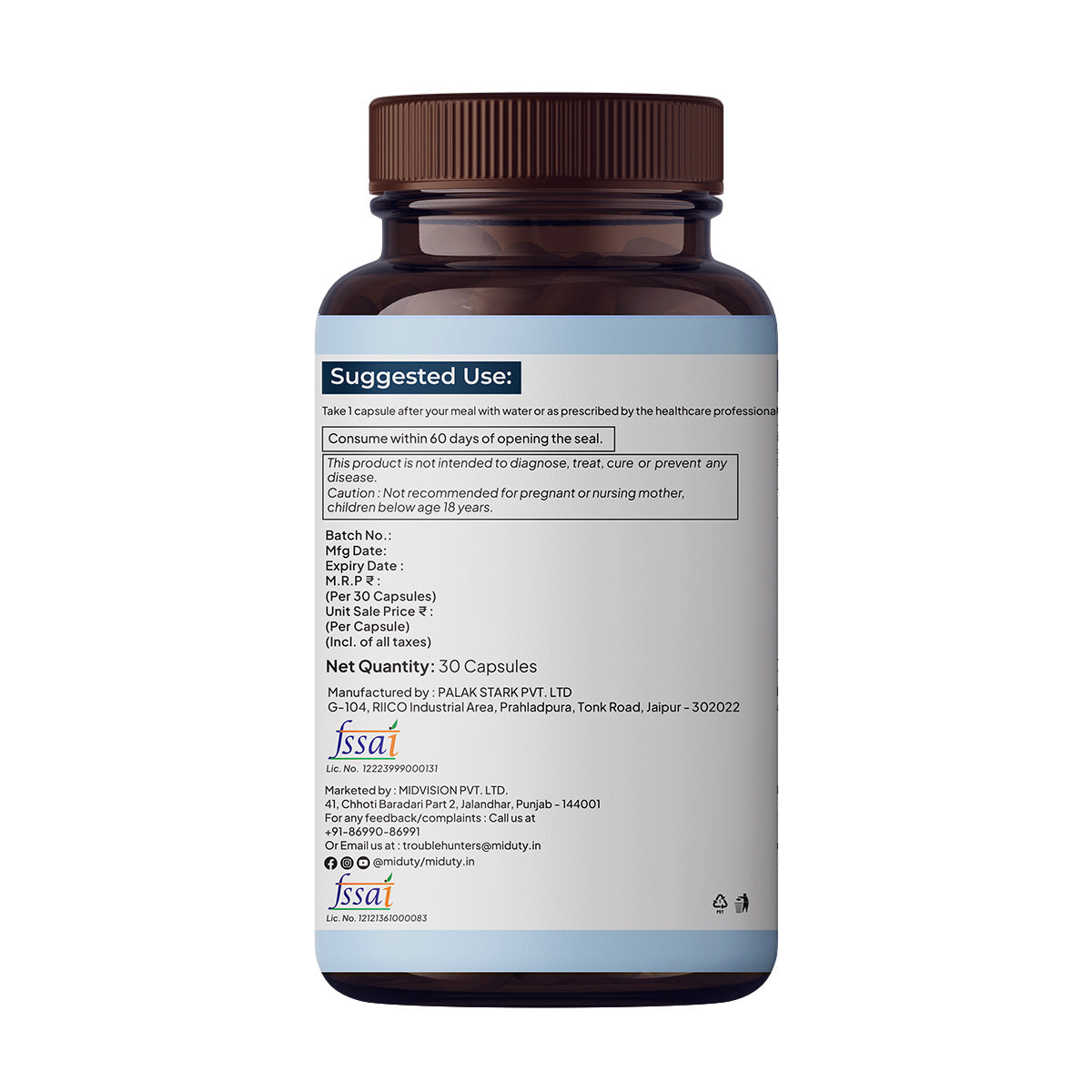Miduty by Palak Notes Liposomal Glutathione Capsules | Grocsy