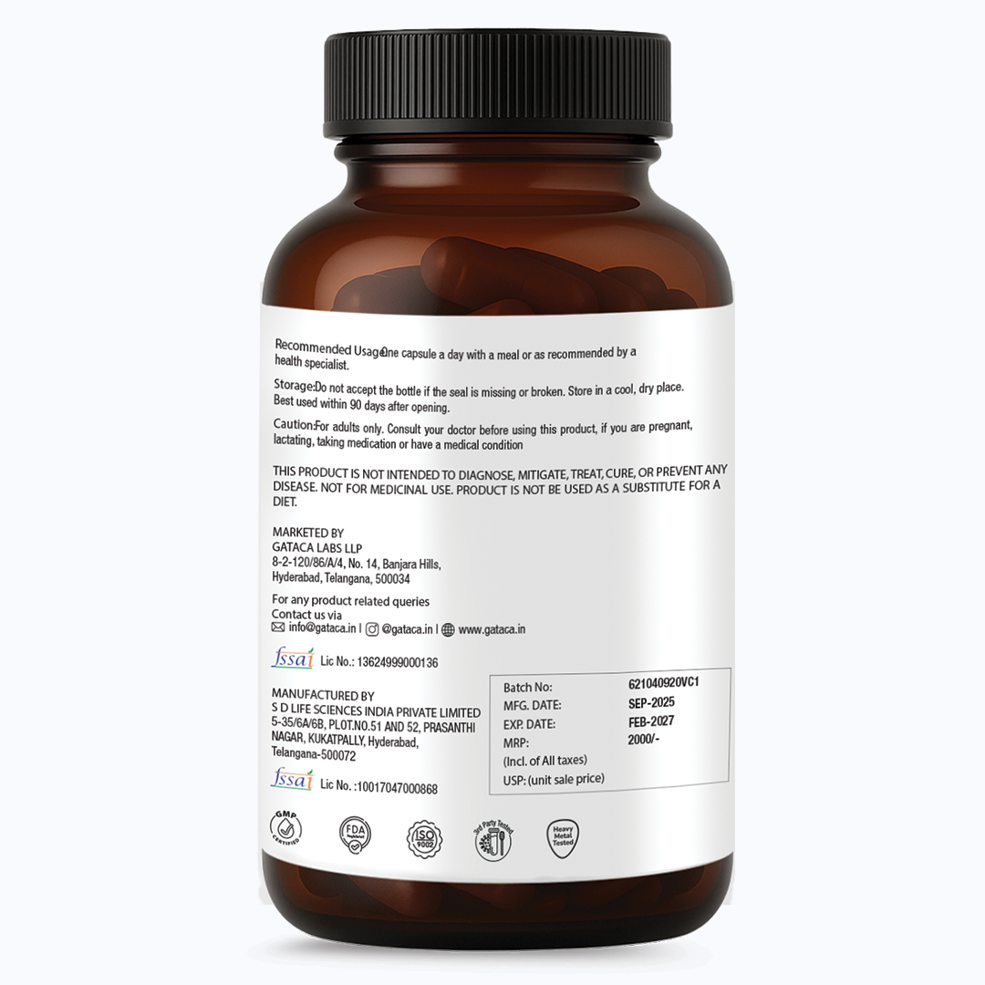 GATACA Liposomal Vitamin C Capsules for High Bioavailability| Immunity, Better Skin & Iron Absorption | Grocsy
