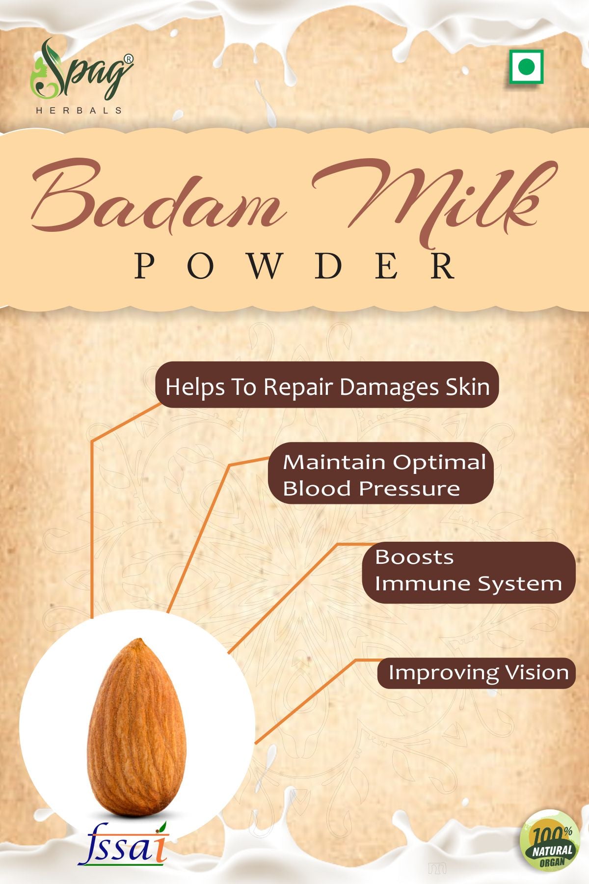 Spag Herbals Premium Instant Badam Milk Powder | Grocsy