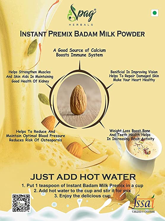 Spag Herbals Premium Instant Badam Milk Powder | Grocsy