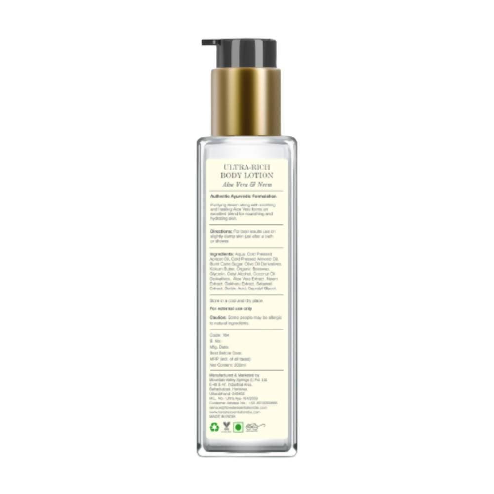 Forest Essentials Aloe Vera & Neem Ultra-Rich Body Lotion | Grocsy