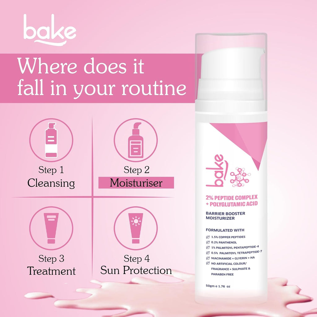 Bake Super Glow+ Glazed Peptide Barrier Repair Moisturizer | Grocsy