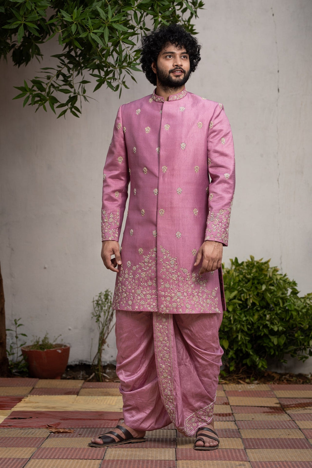 Purple Designer Sherwani by Hilo Design | Grocsy