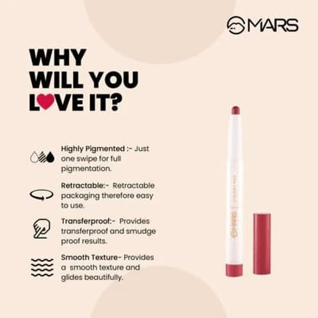 MARS Cosmetics Retractable Poppins Lipstick - Pink Muse - 24 | Grocsy
