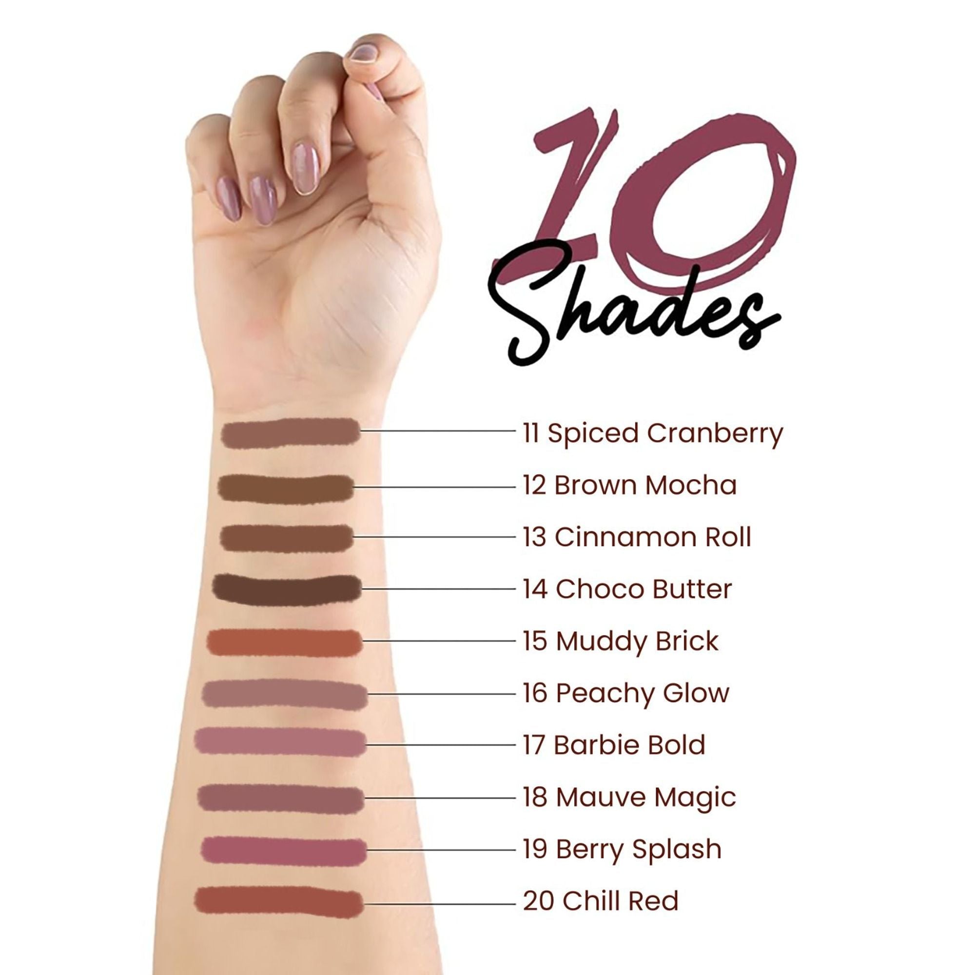 MARS Cosmetics Matte Lip Liner Set of 10 - Set B | Grocsy