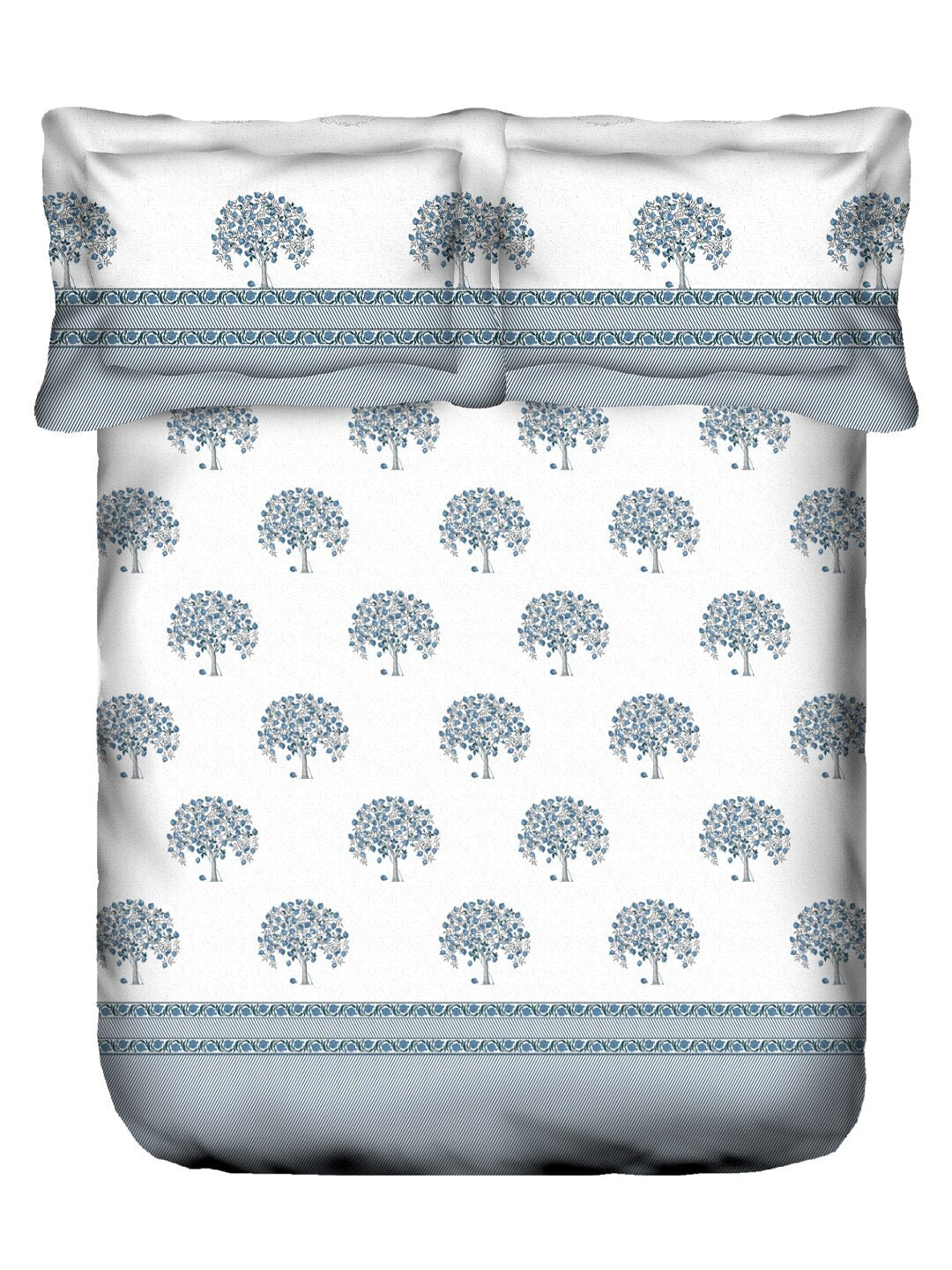 MYTRIDENT Road To Jaipur Purple Printed Cotton 210 TC King Bedsheet with 2 Pillow Covers | Grocsy