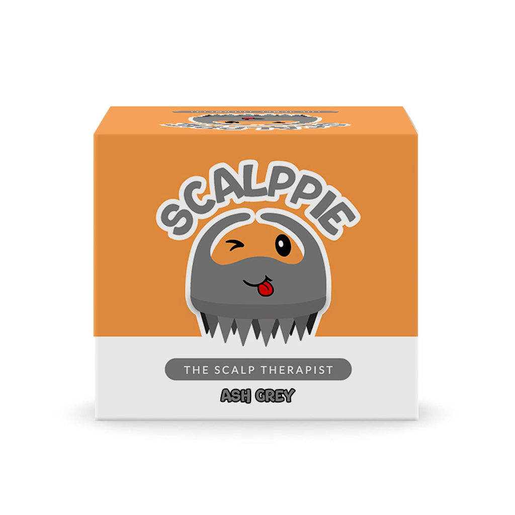 Scalppie Silicon Hair Scalp Massager & Shampoo Brush Scrub For Hair Growth & Anti Dandruff - Grey | Grocsy