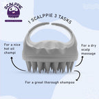 Scalppie Silicon Hair Scalp Massager & Shampoo Brush Scrub For Hair Growth & Anti Dandruff - Grey | Grocsy