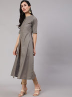 Aks Ethnic Motifs Printed High Slit Fusion Kurta | Grocsy