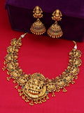 Aadita Women Gold-Toned & Plated Temple Choker Jewellery Set | Grocsy