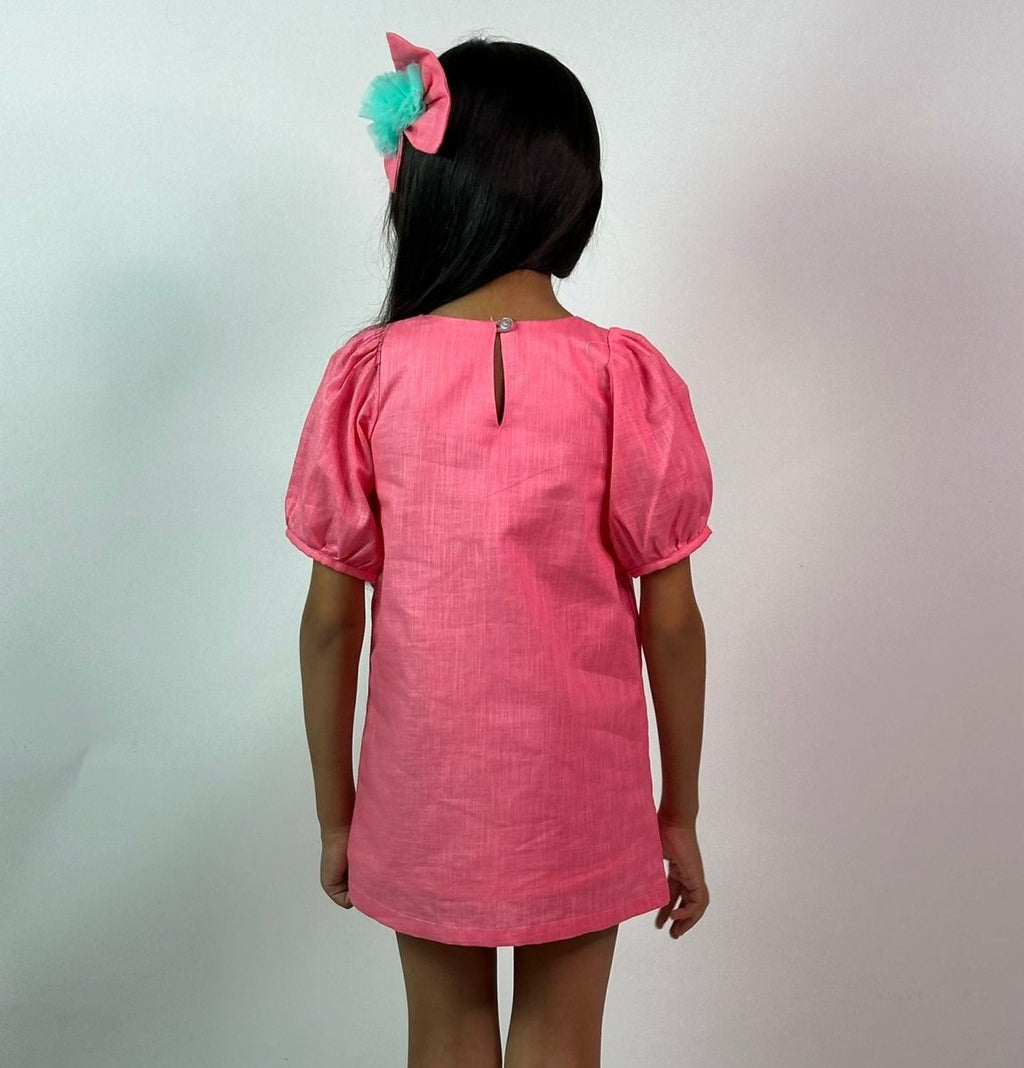 ArthLife Coral Pink Doll A-Line Dress | Grocsy